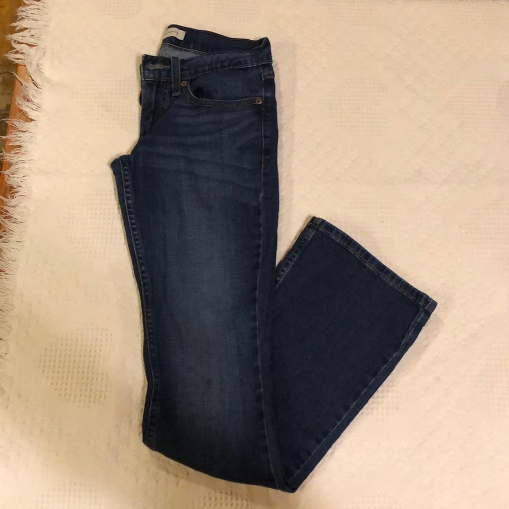 Lightly flared blue jeans